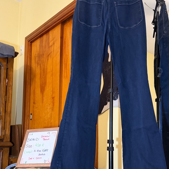 Universal Thread Navy Women's Flare Jeans - Picture 4 of 5